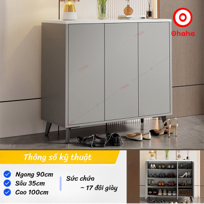 [Miễn phí lắp đặt & vận chuyển] Tủ giày gỗ cao cấp thiết kế sang trọng cánh mở Ohaha TGCC034