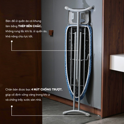 Bàn để ủi quần áo khung bằng thép Lebenlang LBB363
