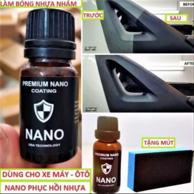 CHAI DUNG DỊCH NANO ĐÁNH BÓNG PHỤC HỒI LÀM MỚI NHỰA NHÁM XE MÁY ÔTÔ NHƯ MỚI HÀNG CHUẨN