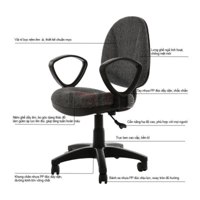 Ghế Văn Phòng Có Tay IBIE OC505BA