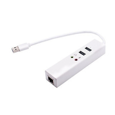 Hub Đa Năng Chia 2 Cổng USB 2.0 + Card Âm Thanh + Lan RJ45 - Hàng Nhập Khẩu