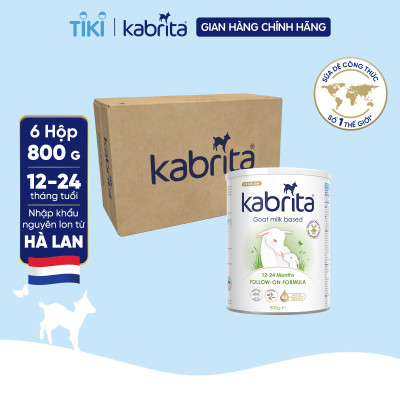 Thùng 6 lon Sữa dê Kabrita số 2 cho trẻ từ 12- 24 tháng - Lon 800g