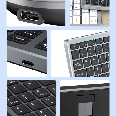 Bộ Bàn phím chuột không dây W619C - pin sạc TypeC - kết nối bluetooth 5.0 + Usb wireless 2.4g hàng nhập khẩu