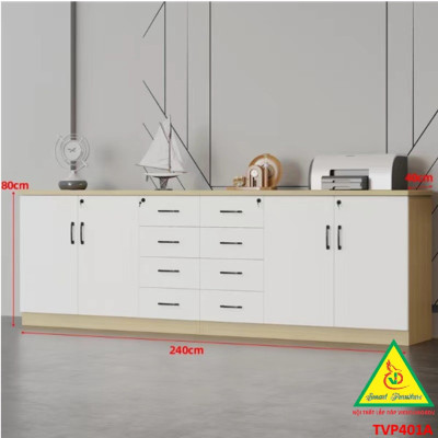 Tủ hồ sơ văn phòng, tủ tài liệu thấp gỗ MDF TVP401A - NỘI THẤT LẮP RÁP VIENDONGADV