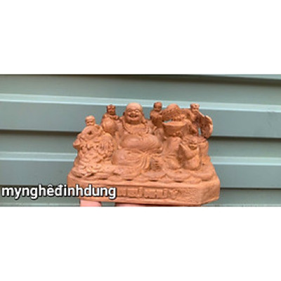 Tượng phật di lặc ngũ phúc mini để ôtô...bằng gỗ ngọc am kt 15x9x9cm 