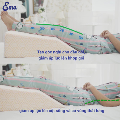 Gối kê chân chống giãn tĩnh mạch chân Ema thế hệ thứ 2 - Chiều cao chuẩn y tế - Bác sĩ khuyên dùng