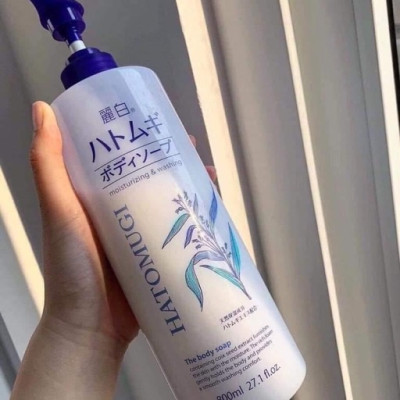 Sữa Tắm Trắng Da Giữ Ẩm Hatomugi Nhật Bản 800ml(Tặng bông tắm màu ngẫu nhiên)