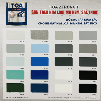 Sơn sắt mạ kẽm Toa 2 trong 1 màu đỏ 335 _ 800G