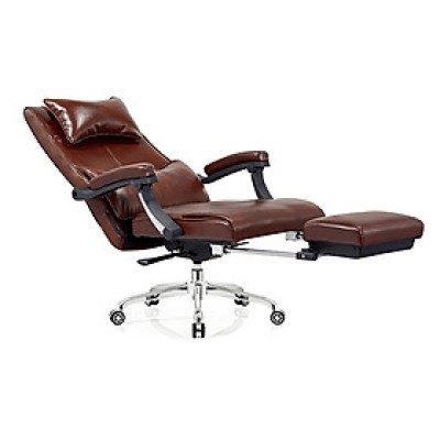 Ghế văn phòng bọc da dày có gác chân nệm thư giãn CR4103