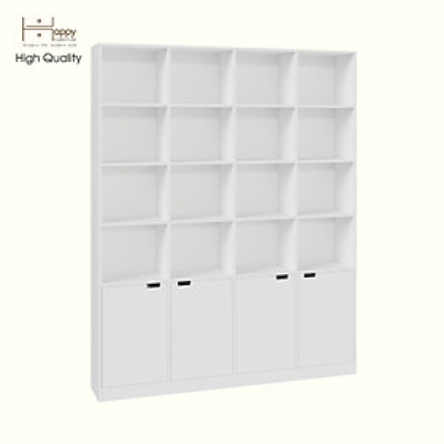HAPPY FURNITURE , ALVA - Kệ sách 4 cửa mở, KSA_071 , 160cm x 28cm x 200cm DxRxC