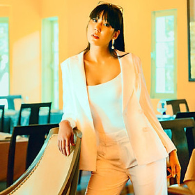 Áo Khoác Blazer Áo Vest Nữ Cao Cấp Thời trang thiết kế Hity TOP111 Xếp Ly (Trắng Kim Cương)