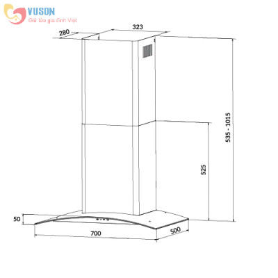 Máy Hút Mùi - Eurosun 70K21B Hàng chính hãng