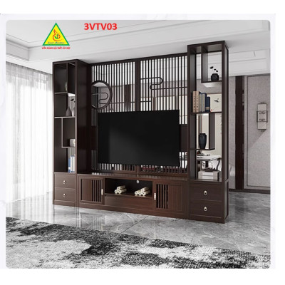 Kệ tivi kiêm vách ngăn phòng khách và nhà bếp 3VTV03 - Nội thất lắp ráp Viễn Đông