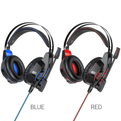 Tai nghe gaming dành cho Hoco W102 Painless wear led cực đẹp - tích hợp mic và phone trên 1 jack 3.5mm (2 màu tuỳ chọn) - Hàng Chính Hãng
