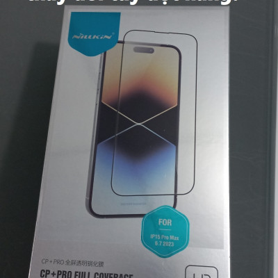 [cho 15ProMax] Kính cường lực full màn hình viền đen 0.3mm cho iP 15 Pro Max 6.7inches Nillkin CP+PRO _ hàng chính hãng