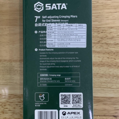 Kìm bấm cos đầu lục giác 180mm 91118A tự điều chỉnh kiểu Châu Âu