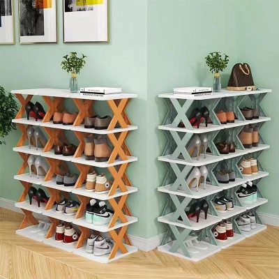 Kệ để giày dép chữ x - Kệ để giày dép tháo lắp 5 - 6 tầng có thể tháo lắp gấp gọn