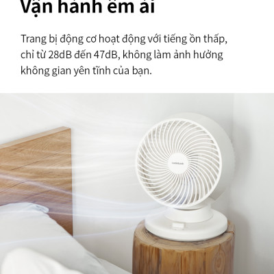 Quạt tuần hoàn không khí LocknLock Bianco ENF156IVY, Hàng chính hãng, mini để bàn, luồng gió đa chiều - JoyMall