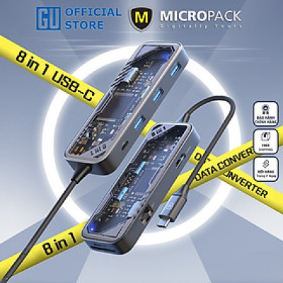Hub Chuyển Đổi MicroPack EXPAND MDC-N8T 8 Trong 1 Kết Nối Type-C Thiết Kế Lộ Bo Mạch Bên Trong Nhìn Hiện Đại Phong Cách Hàng Chính Hãng