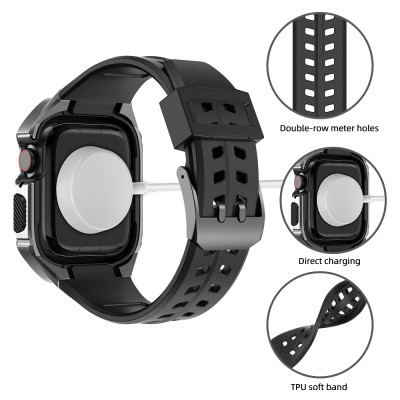 Ốp Case tích hợp dây đeo Steel Armor cho Apple Watch Series 4/5/6/SE/7/8/9/SE1,2 Size 44mm/45mm - Hàng Chính Hãng