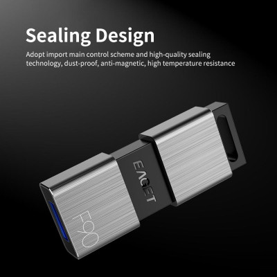 Ổ đĩa EAGET F90 Metal U Disk 64GB flash di động USB3.0 Tốc độ cao có thể thu vào Business U Disk cho máy tính xách tay PC