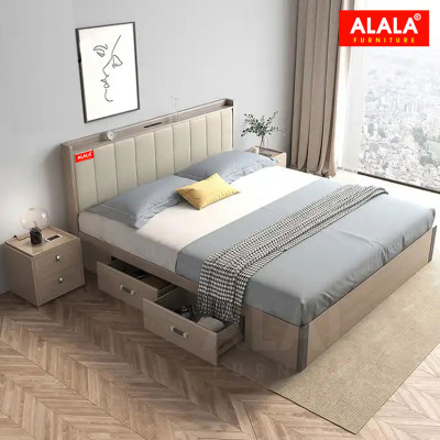 Giường ngủ ALALA20 + 2 hộc kéo / Miễn phí vận chuyển và lắp đặt/ Đổi trả 30 ngày/ Sản phẩm được bảo hành 5 năm từ thương hiệu ALALA/ Chịu lực 700kg