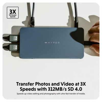 HUB chuyển đổi HyperDrive Next 10 in 1 Port Business CLASS USB-C DOCK CHO MACBOOK/LAPTOP – HD7001GL - Hàng Chính Hãng 