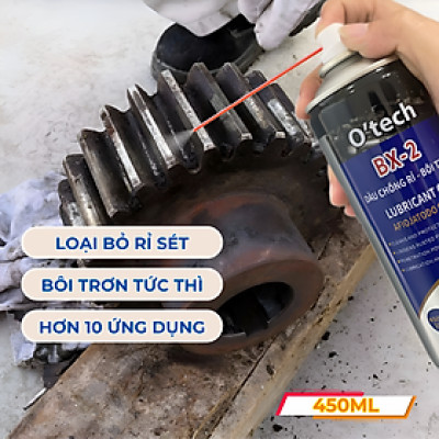 Bình Xịt Chống Rỉ Sét Bôi Trơn Đa Năng Cho Kim Loại O’tech BX-2 (450ml) Lubricant Oil - Hàng Chính Hãng