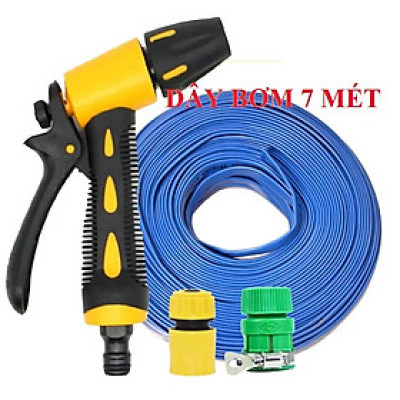 ️ Bộ dây vòi xịt nước rửa xe, tưới cây , tăng áp 3 lần, loại 7m, 10m 206319 cút sập,nối vàng