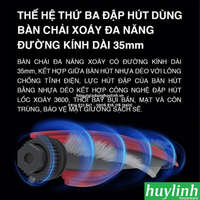 Máy hút bụi trên giường, sofa diệt khuẩn UV Tiross TS9305 - Độ rộng 22cm - 400W - Hàng chính hãng