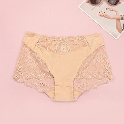 Quần Lót Nữ Cotton Phối Ren Cạp Cao LUPERI LU3QL760 Dáng Hipster Mềm Mịn, Co Giãn, Không Lằn Mông, Kháng Khuẩn, Khử Mùi Tốt