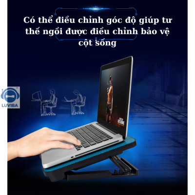Đế tản nhiệt laptop N99 2 quạt đế nâng - Hàng nhập khẩu