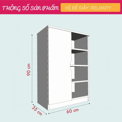 Tủ đựng giày gia đình gỗ công nghiệp đẹp hiện đại SMLIFE Relianty