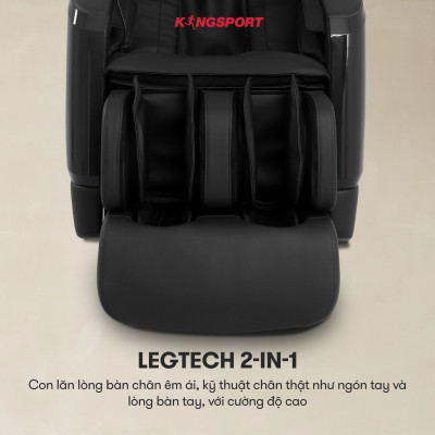 Ghế massage KINGSPORT Standard G5 BLACK cao cấp con lăn 3D với 8 bài tập, thiết kế hiện đại 2024, công nghệ massage chuyên sâu