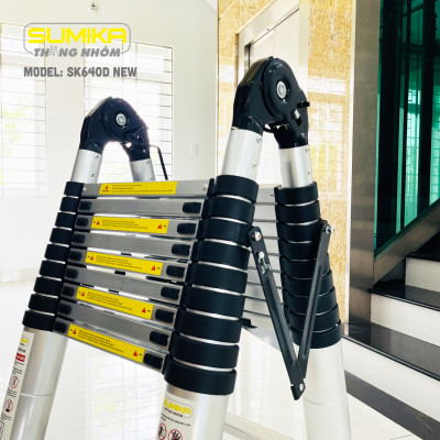 Thang nhôm rút đôi SUMIKA SK640D NEW (3.2M+3.2M) - rút chữ I cao 6.4m, rút chữ A cao 3.2m, tải trọng 300kg