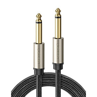 Ugreen UG10636AV128TK 1M màu xám cáp 6.5mm TS âm thanh Pro audio đầu mạ vàng 24k - HÀNG CHÍNH HÃNG