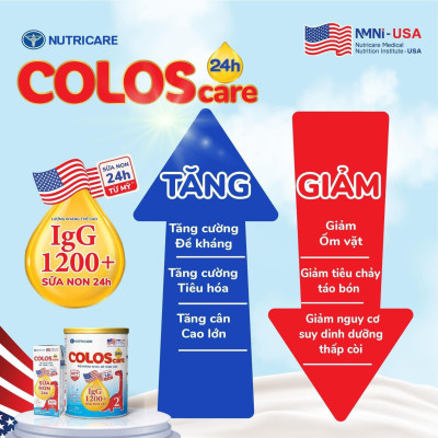 Sữa non Nutricare ColosCare 0+ hỗ trợ tiêu hóa, tăng cường hệ miễn dịch (800g)