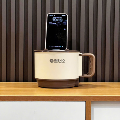 Nồi Lẩu Điện Mini 1.5L Mishio MK392 600W lòng nồi inox 304 không gỉ sét - hàng chính hãng