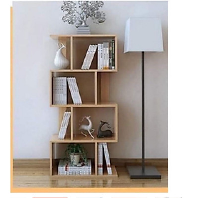 Kệ gỗ sách Zizac, kệ sách nghệ thuật 3-4-5 tầng. Gỗ MDF phủ melatium cao cấp HC-KS2