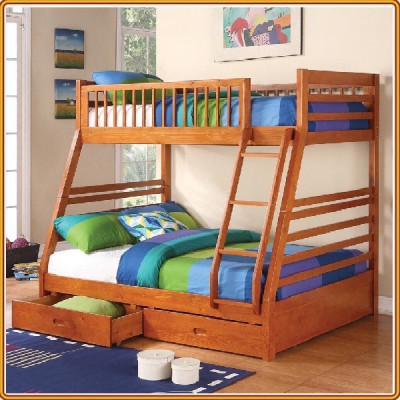 Giường 2 tầng Tundo màu vàng kèm 2 hộc kéo 1m/1m4