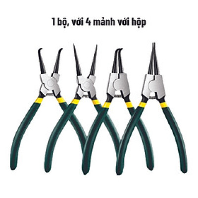 Hộp 4 chiếc Kiềm mở phe trong, phe ngoài, Mũi cong, mũi thẳng, mũi đôi, mũi đơn (kìm phanh)Mẫu 7inch