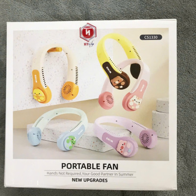 Quạt Đeo Cổ HT SYS - Quạt Đeo Cổ Mini Hình Thú Không Cánh - Quạt Sạc Tích Điện USB 3 Cấp Độ Gió - Đồ Chơi Trẻ Em HT SYS - Hàng Nhập Khẩu