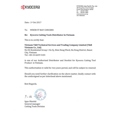 Cán Dao Tiện Lỗ Kyocera Model C045X-SCLCR03-050EZP Ứng Dụng Gia Công Vật Liệu