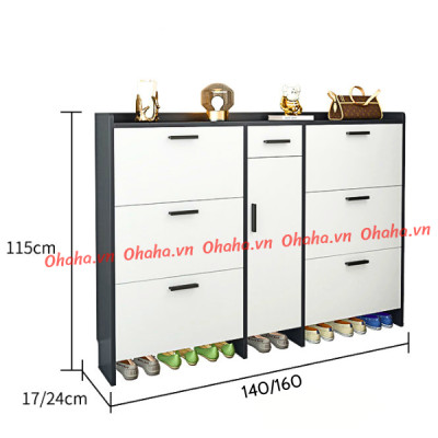 [Kèm Ảnh Thực Tế - Miễn phí vận chuyển & Lắp đặt]Tủ giày thông minh siêu mỏng cao cấp Ohaha - TGCC023