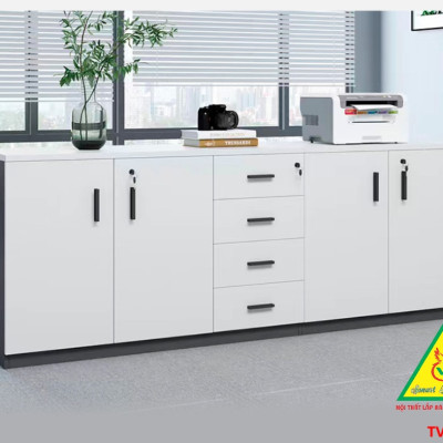 Tủ hồ sơ văn phòng, tủ tài liệu thấp gỗ MDF TVP401A - NỘI THẤT LẮP RÁP VIENDONGADV
