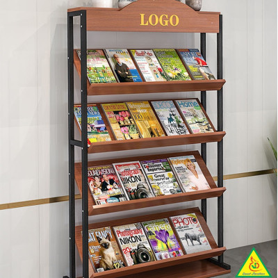 Kệ trưng bày sản phẩm, hàng hóa , kệ trang trí khung sắt mặt gỗ KST418- Nội thất lắp ráp Viễn Đông Adv