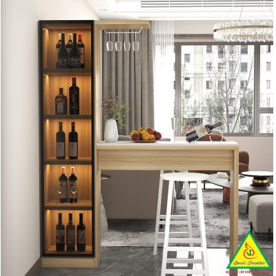 Quầy bar mini, quầy bar kiêm vách ngăn phòng khách nhà bếp 4VQB05 ( Không kèm ghế )- NỘI THẤT LẮP RÁP VIENDONGADV