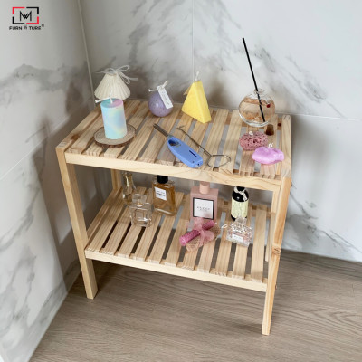 KỆ ĐỰNG GIÀY GỖ 2 TẦNG HÀN QUỐC MÀU GỖ TỰ NHIÊN - BENCH 2F NATURAL SIZE 500