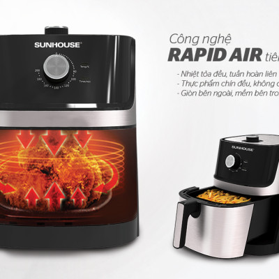 Nồi Chiên Không Dầu Sunhouse SHD4027 (6 Lít) - Hàng chính hãng