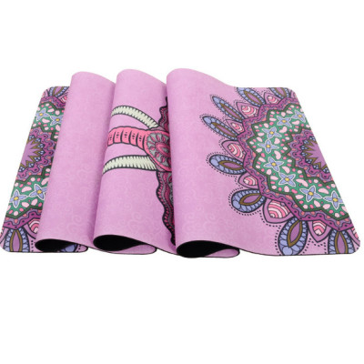 THẢM TẬP YOGA CAO SU THIÊN NHIÊN PU IN HOA VĂN ẤN ĐỘ CAO CẤP (Tặng dây +Túi chống thấm tốt)